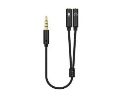 Cable AISENS 3.5mm/M a 2x3.5mm/H 25cm Negro(A128-0416)