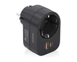 Enchufe AISENS 1Toma 1Usb-C 1Usb-A (ASPS-1A1C07-BK)