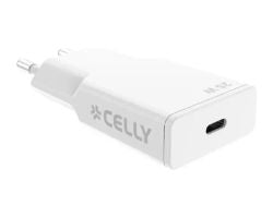 Cargador Pared CELLY 25W 1xUSB-C Blanco (SLIMTC1C25WWH)