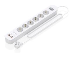 Regleta Aisens 6Tomas 2Usb-C 2Usb-A (ASPS-2A2C16-W)
