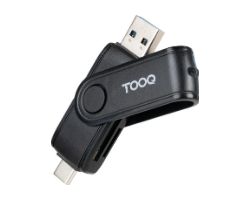 Lector de Tarjetas TooQ USB-A USB-C Negro (TQR-3003B)