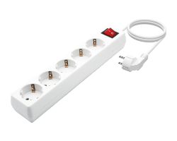 REGLETA AISENS 5 SCHUKOS PROTECCION INTERRUPTOR 1,4M WHITE