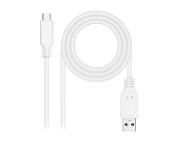 Nanocable USB-C/M a USB-A/M 2m Blanco (10.01.2102-W)