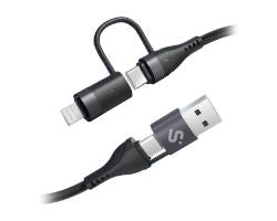 Cable SUBBLIM USB-A/C/C/Lightning 1m (SUBCAB-4IN101)