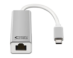 Adaptador Nanocable USB-C a RJ45 Plata (10.03.0402)