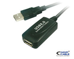 Nanocable USB-A/M a USB-A/H 5m Negro (10.01.0211)