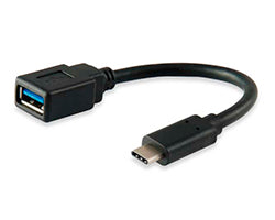 Cable EQUIP USB-A/H a USB-C/M 0.15m Negro (EQ133455)