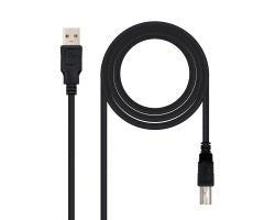 Nanocable USB-A/M a USB-B/M 1m Negro (10.01.0102-BK)