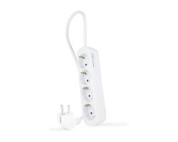 Regleta Nanocable 4xSchuko 1.4m Blanca (10.37.0004-NS)