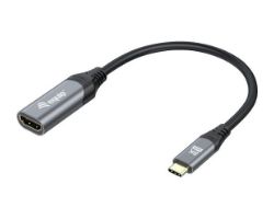 Cable EQUIP USB-C/M a HDMI/H 15cm Negro/Gris (EQ133492)