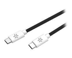 Cable CELLY USB-C a USB-C Negro/Blanco (USBCUSBCCOTTBK)