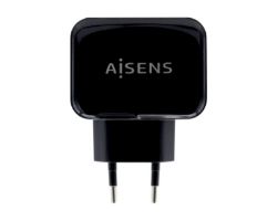 Cargador de Pared AISENS 17W 2xUSB-A Negro (A110-0440)