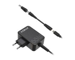 Cargador CELLY Notebook 65W USB-C + Adap (TCTIPS65WBK)