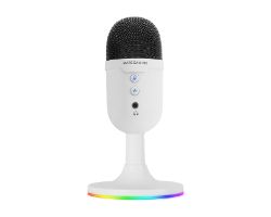 Micrófono Mars Gaming ARGB 3.5mm USB Blanco (MMICCXW)