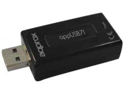 Tarjeta de Sonido Approx 7.1 USB 3.5mm Negro (APPUSB71)