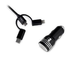 Cargador de Coche SUBBLIM USB-A 3en1 (SUB-CHG-4CC002)