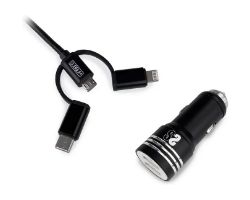 Cargador de Coche SUBBLIM USB-A 3en1 (SUB-CHG-4CC002)