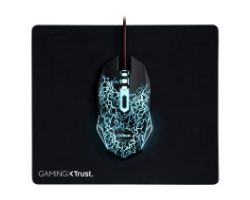 Pack Gaming Trust Ratón+Alfombrilla RGB Negro (24752)
