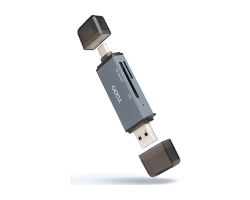 Lector de Tarjetas TooQ USB-A USB-C Gris (TQR-3001G)