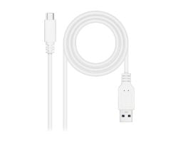 Nanocable USB-A/M a USB-C/M 2m Blanco (10.01.4002-W)