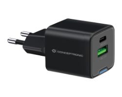 Cargador Pared CONCEPTRONIC USB-A/C GaN 20W (ALTHEA15B)