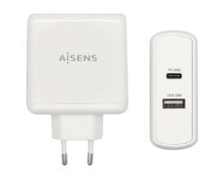 Cargador Pared AISENS 57W 2xUSB Blanco (ASCH-2PD45A-W)