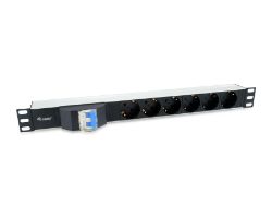 Regleta EQUIP Rack 19" 1U 6xSchuko Negra (EQ333312)