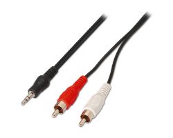 Cable AISENS Jack 3.5/M-2XRCA/M 3m Negro (A128-0148)