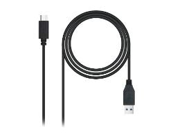 Nanocable USB-A/M a USB-C/M 1.5m Negro(10.01.4001-L150)