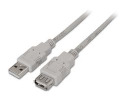 Cable AISENS USB-A/M a USB-A/H 1m Beige (A101-0012)