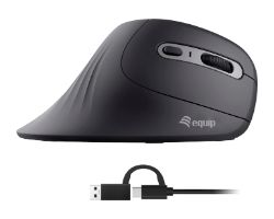 Ratón Vertical EQUIP USB-A/C 7200dpi Negro (EQ245119)