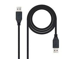 Nanocable USB-A/M a USB-A/M 1m Negro (10.01.1001-BK)