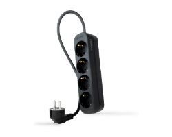 Regleta Nanocable 4xSchuko 1.4m Negra(10.37.0004-NS-BK)