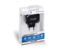 Cargador de Pared TooQ 17W 2xUSB-A Negro (TQWC-1S02)