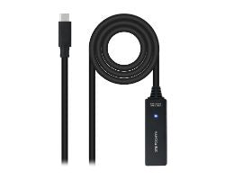 Nanocable USB-C M/H Cable 5m Negro (10.01.1311)