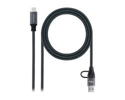 Nanocable USB-C a USB-A+USB-C/M 2m (10.01.4112-COMB)