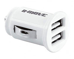 Cargador de Coche B-MOVE 2xUSB-A 2.0 Blanco (BM-USB02)