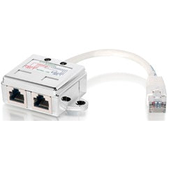 Adaptador desde RJ45 macho a RJ45 hembra categoria 5 e dos conectores