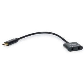 Adaptador desde USB-C macho a mini jack hembra 3.5mm x2 para auriculares