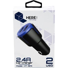 Cargador USB 2.4a por dos ht-1014 para coche