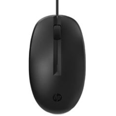 Raton laser con cable HP 128 USB 2 botones ambidiestro negro