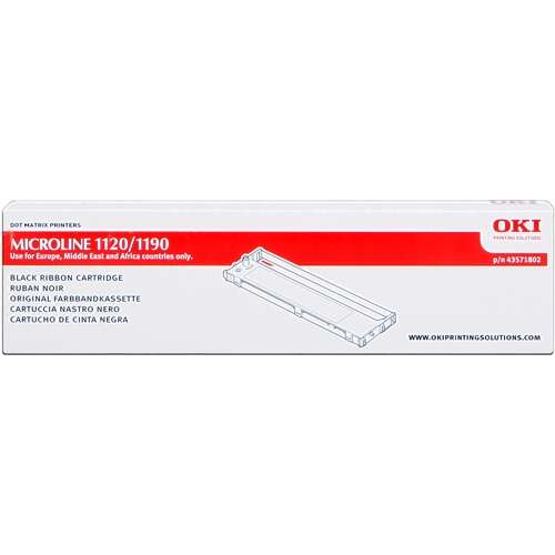 OKI ML1120/ML1190 Negra Cinta Matricial Original - 43571802. 12.7mm * 10m