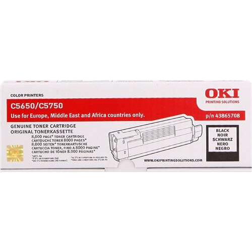 OKI C5650/C5750 Black Original Toner Cartridge - 43865708
