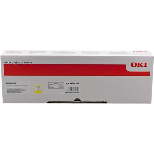 OKI C831/C841 Amarillo Cartucho de Toner Original - 44844505. 10.000 Paginas