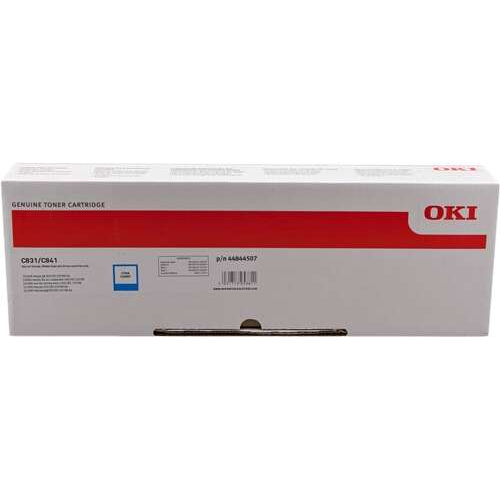 OKI C831/C841 Cyan Cartucho de Toner Original - 44844507. 10.000 Paginas