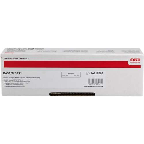 OKI B431/MB461/MB471/MB491 Negro Cartucho de Toner Original - 44917602. 12.000 Paginas