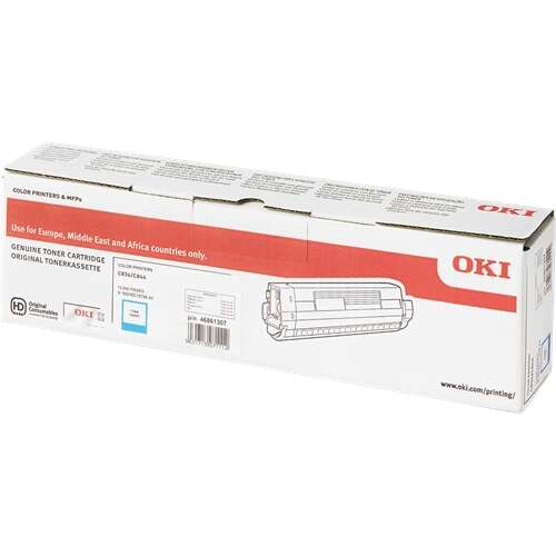 OKI C834/C844 Cyan Cartucho de Toner Original - 46861307. 10.000 Paginas