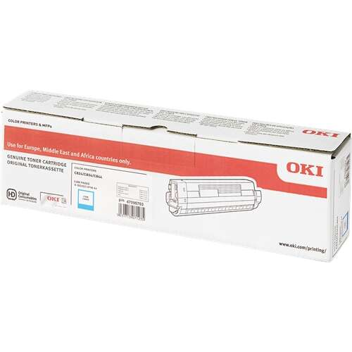OKI C824/C834/C844 Cyan Cartucho de Toner Original - 47095703. 5.000 Paginas