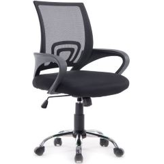 Silla de oficina con recubrimiento pu de alta calidad diseño ergonomico de malla de color negro