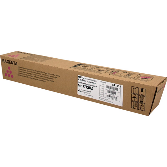 Ricoh Aficio MP-C3003/MP-C3004/MP-C3503/MP-C3504/MP-C4504/MP-C5504/MP-C6004 Magenta Cartucho de Toner Original - 841819/841815. 18.000 Paginas